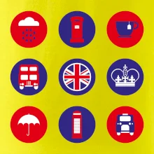 Anglicko symboly v kruhoch