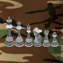 Šachové figúrky v rade - kreslené