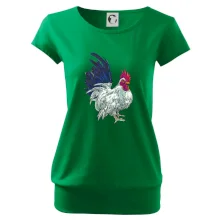 Kohút kreslený biely