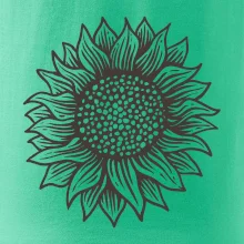 Slnečnica kreslená čiernobiela