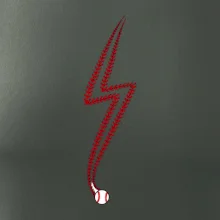 Baseballové švy jako blesk