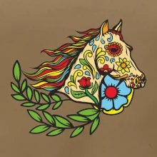 Kôň farebný s listami