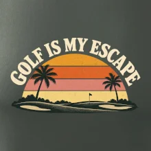 Golf is my escape retro západ slunce