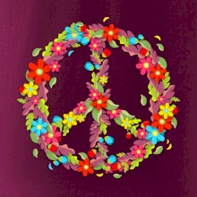 Peace symbol červené kvety