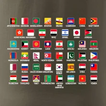 Vlajky štátov - Ázia
