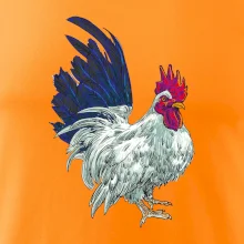 Kohút kreslený biely