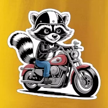 Mýval na motorke kreslený