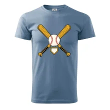 Zkřížené baseballové pálky a míček