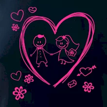 Svadba - kreslené srdce Svadba - kreslené srdce