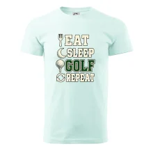 Eat sleep golf repeat typografie