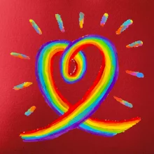 Srdce pride dúha kreslená