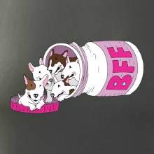 Bullterrier Friends Forever ružové (Pecka design)