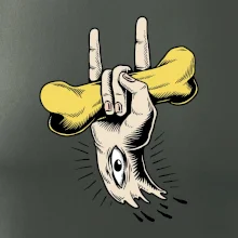 Rocková ruka kosť a oko