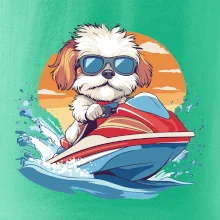 Bišónik na vodnom skútri