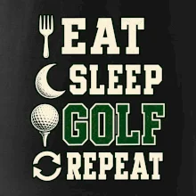 Eat sleep golf repeat typografie