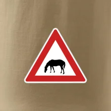 Dopravná značka - Pozor pasúci sa kôň