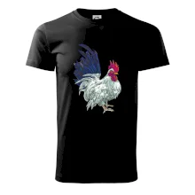 Kohút kreslený biely