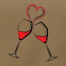 Víno je láska jednoduchý nákres