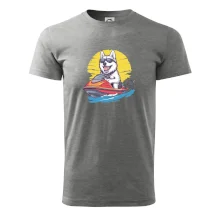 Husky na vodnom skútri