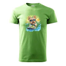 Yorkšírsky teriér na vodnom skútri