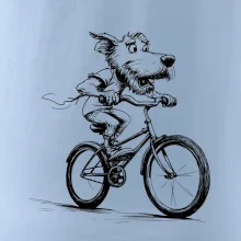 Pes na bicykli
