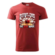 Bowlingová guľa a kolky eat sleep repeat