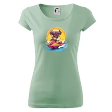 Mops na vodnom skútri