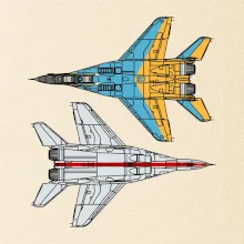 Mig 29 Fulcrum zo spoda a zo shora