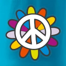 Peace symbol s kreslenou kvetinou