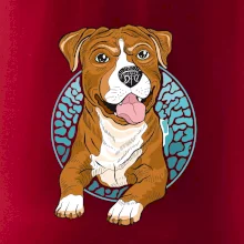 Americký staford kreslený v koliesku (Pecka design)