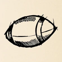 Americký futbal lopta skica