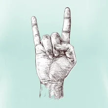 Rocková ruka kreslená Rocková ruka kreslená