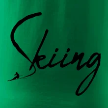 Skiing nápis lyžiar