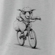 Ovce s okuliarmi na bicykli