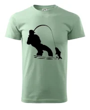 Rybár ťahajúce rybu