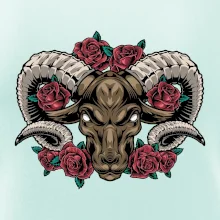 Hlava barana s ružami