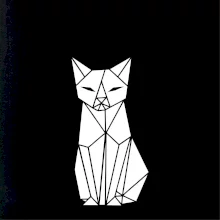 Origami mačka spredu