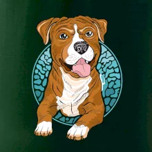 Americký staford kreslený v koliesku (Pecka design)