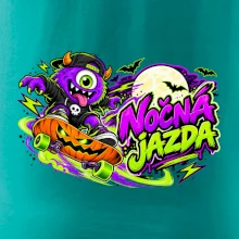 Nočná jazda - fialová príšerka na skateboarde