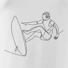 Surfer na vlne jedným ťahom