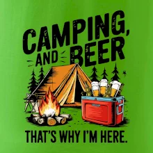 Černý nápis nápis Camping and beer