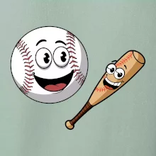 Parové tričko - baseballová raketa a loptička