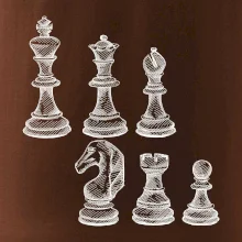 Šachové figúrky kreslené