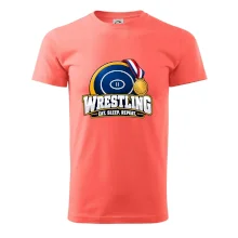 Zápasnická žíněnka se zlatou medailí eat sleep wrestling  repeat