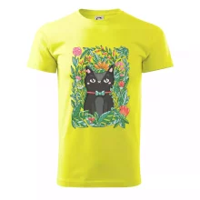 Mačka s kvetmi maľované