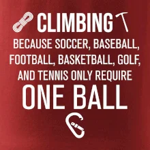 Climbing beacause one ball