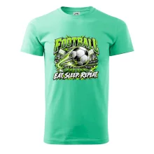 Futbalová lopta a štadión eat sleep repeat