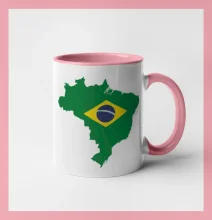 Brazília vlajka v mape