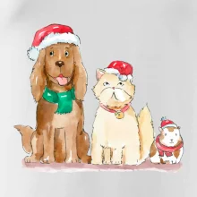 Veselé vianoce - pes, škrečok a mačka