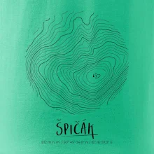 Špičák - vrstevnice v kruhu